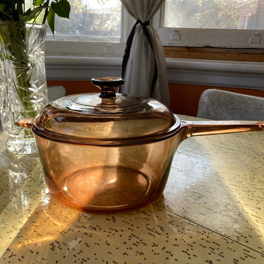 Amber Visions Corningware 2.5L Cooking Glass Pot